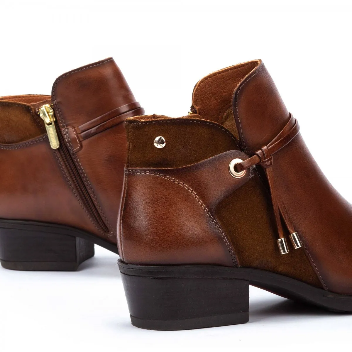 Pikolinos botín Daroca tacón bajo cuero y negro mujer Pkw1u8505