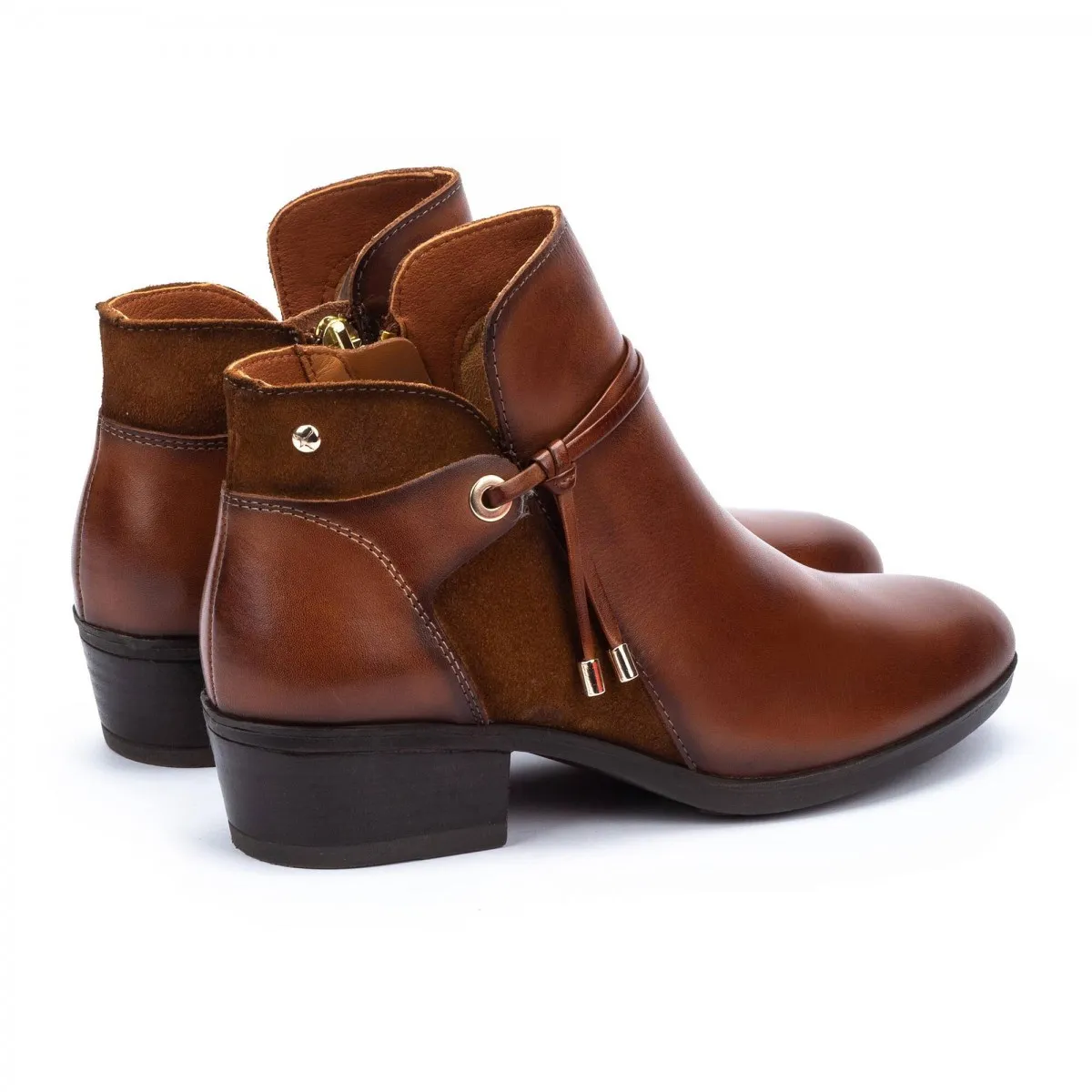 Pikolinos botín Daroca tacón bajo cuero y negro mujer Pkw1u8505