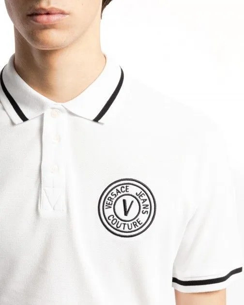 Polo piquet Versace Jeans Couture 76GAGT03 Blanco