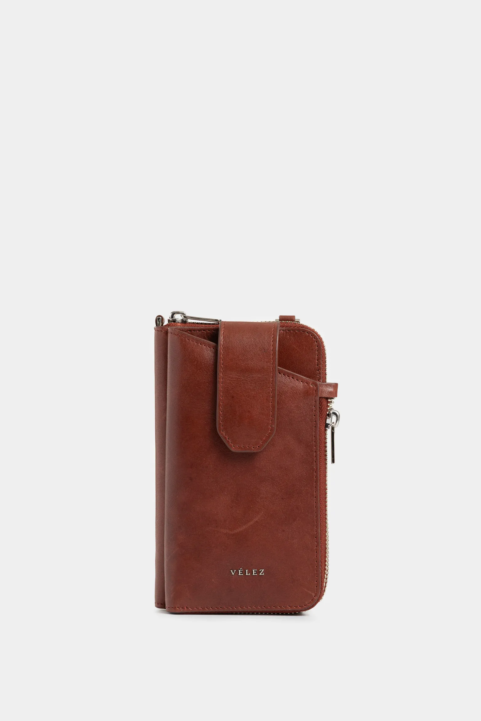 Porta chequera Ibiza de cuero para mujer cadena