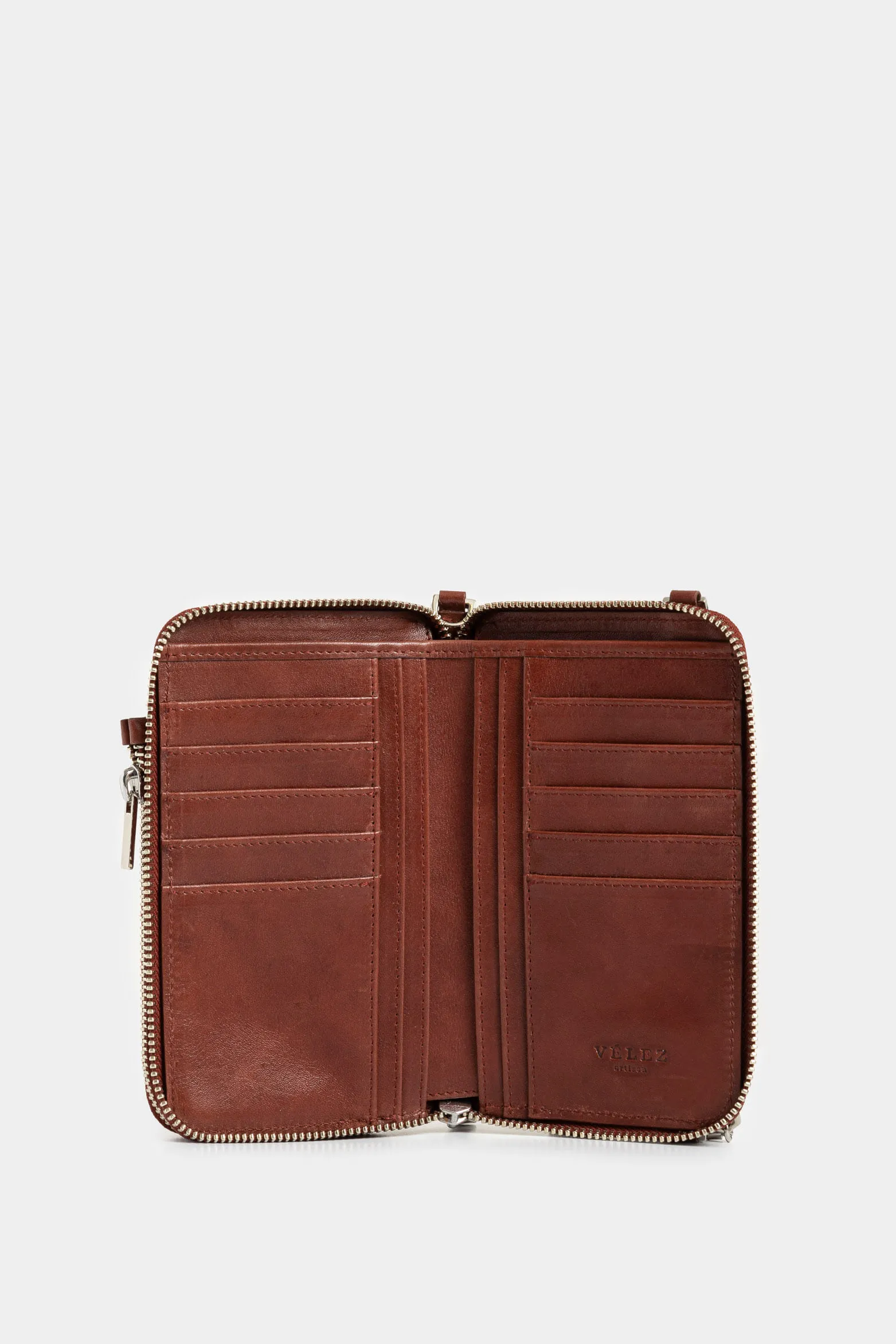 Porta chequera Ibiza de cuero para mujer cadena