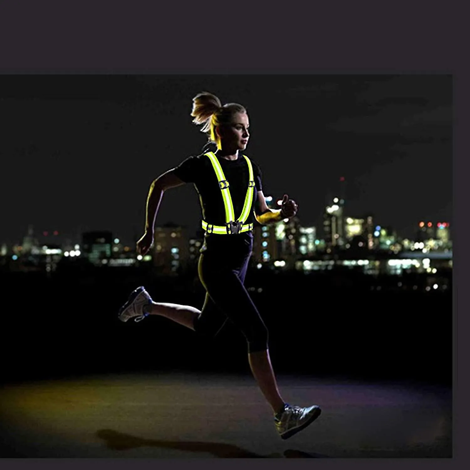 Reflective Vest Adjustable Running Safety Gear High Visibility Safety Vest High Vis Straps High Vis Belt Bike Reflective Belt Ni