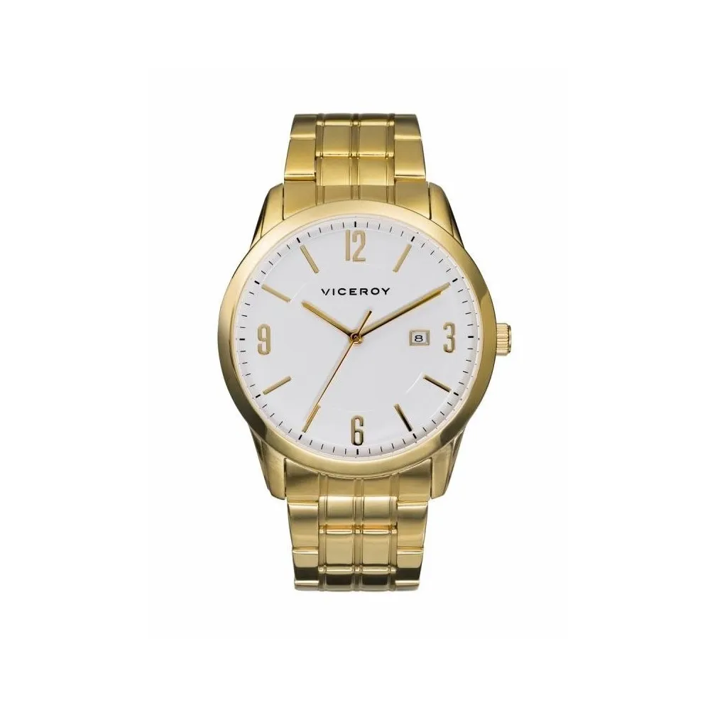 Reloj Viceroy de Mujer.  brazalete de acero chapado PVD. Esfera redonda de color blanco. 