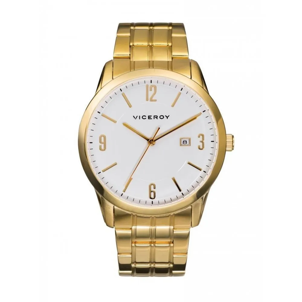 Reloj Viceroy de Mujer.  brazalete de acero chapado PVD. Esfera redonda de color blanco. 