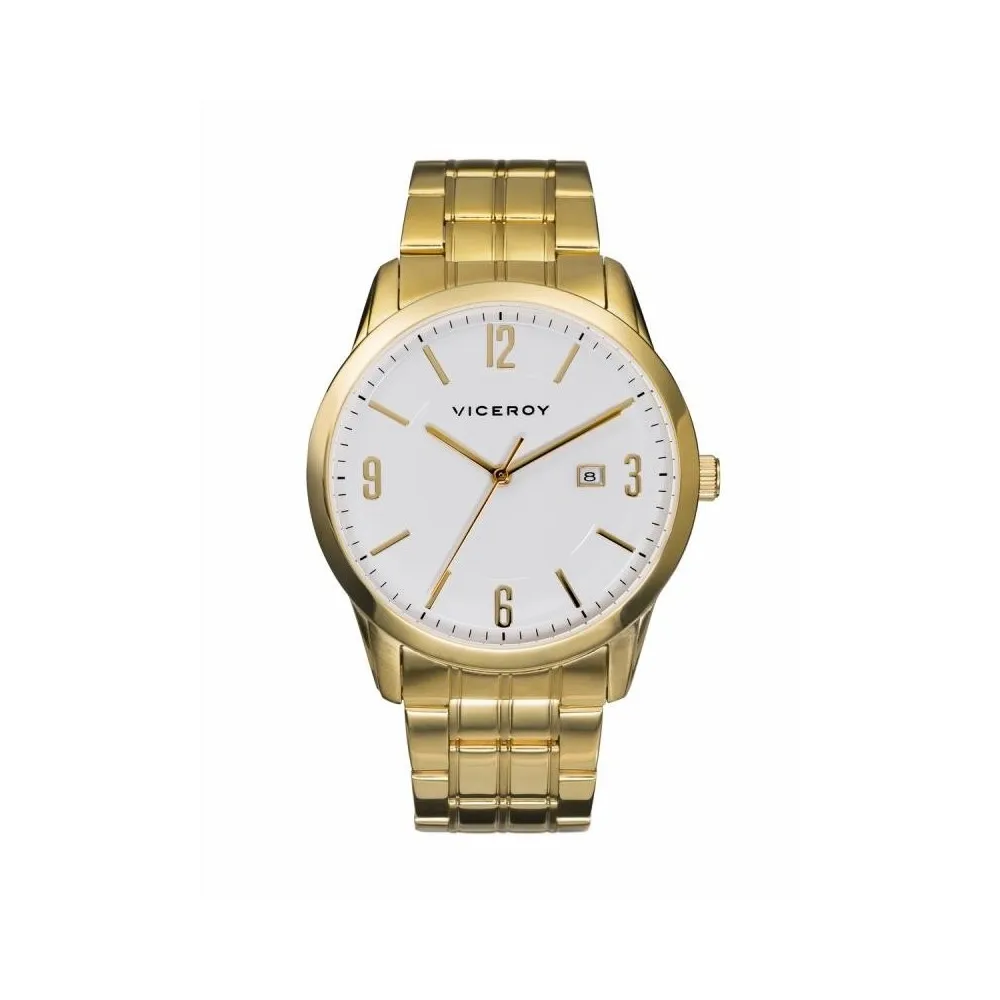 Reloj Viceroy de Mujer.  brazalete de acero chapado PVD. Esfera redonda de color blanco. 