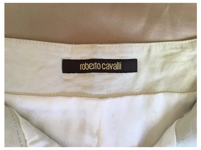 Roberto Cavalli Pantalones cortos de cuero Beige 