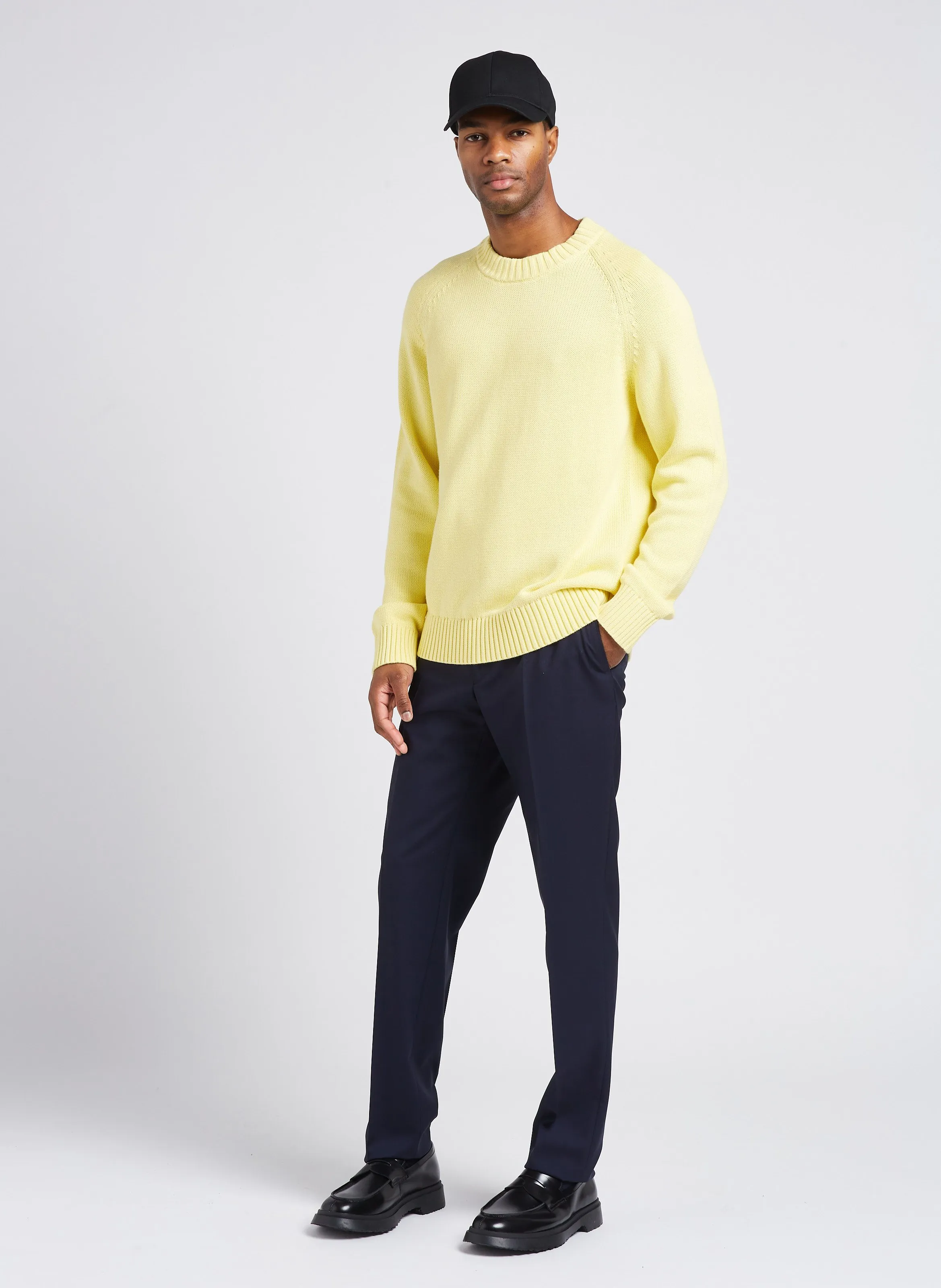 SAISON 1865 PANN  JERSEY RECTO DE MEZCLA DE ALGODóN CON CUELLO REDONDO EN AMARILLO