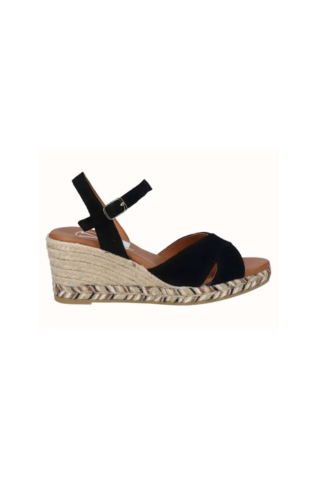 sandalia alpargata Viguera 2032 vitelo negro