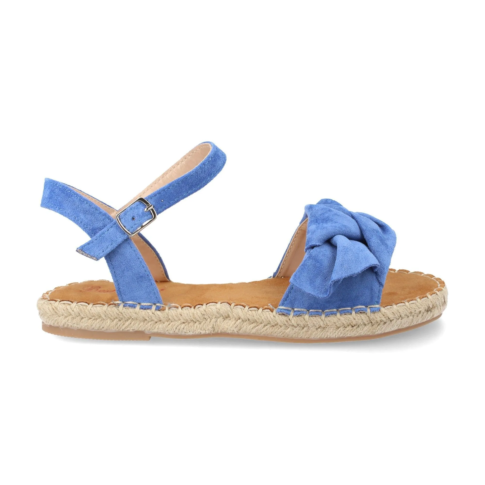 Sandalia de yute con lazo color azul