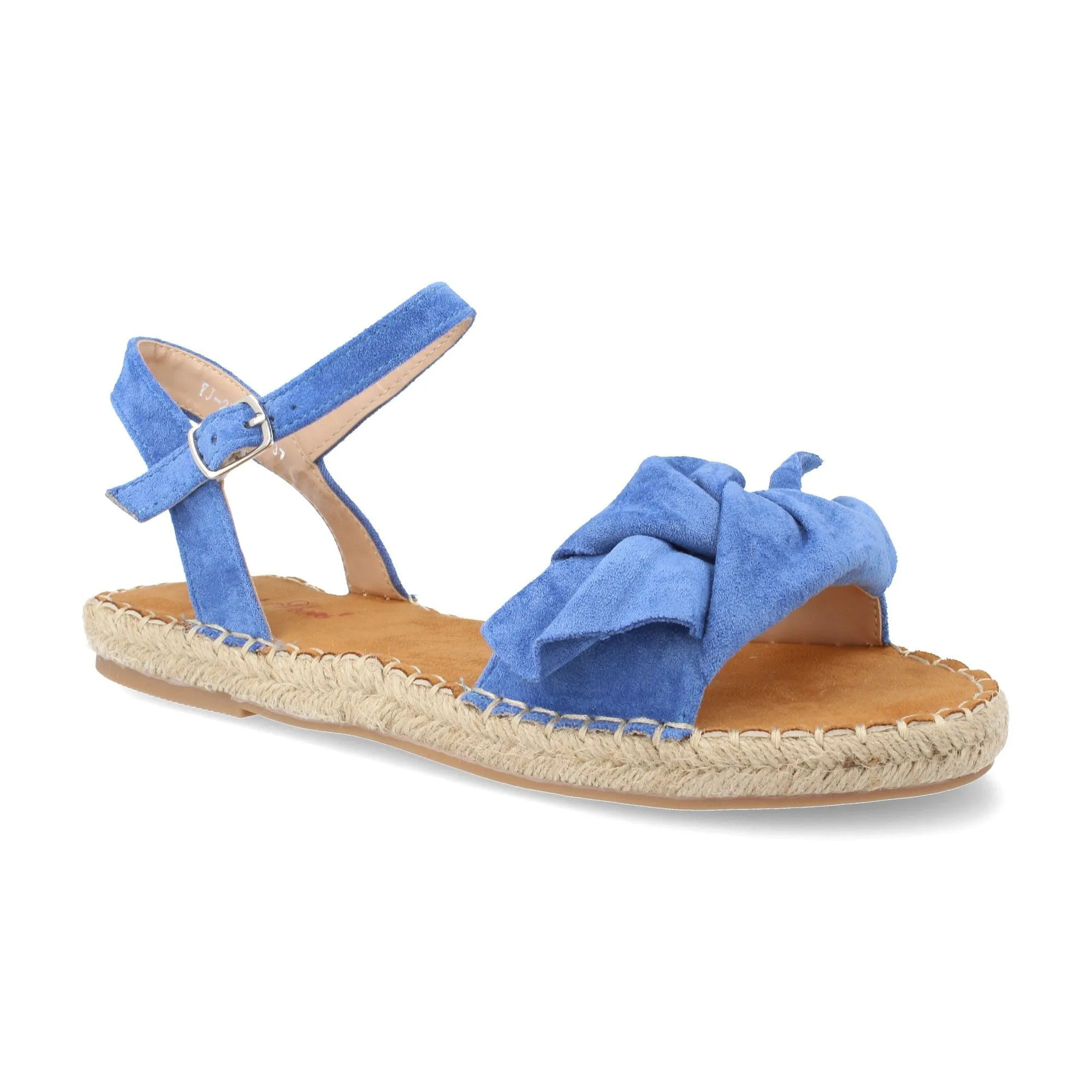 Sandalia de yute con lazo color azul