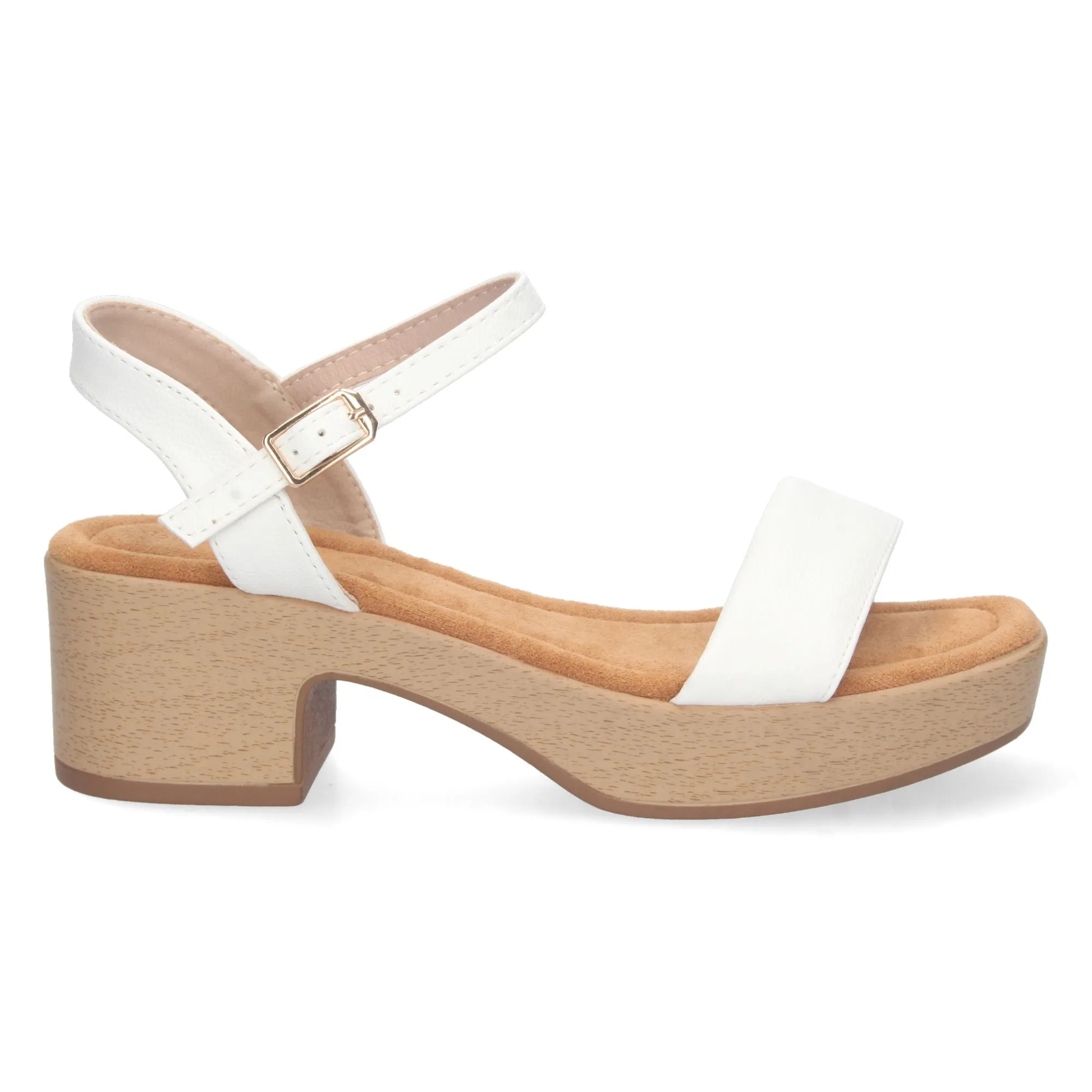 SANDALIAS DE TACóN Y PLATAFORMA LIGERA MUJER COLOR BLANCO FB2188