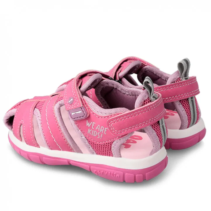 sandalias Garvalin tipo cangrejera rosas 232805D