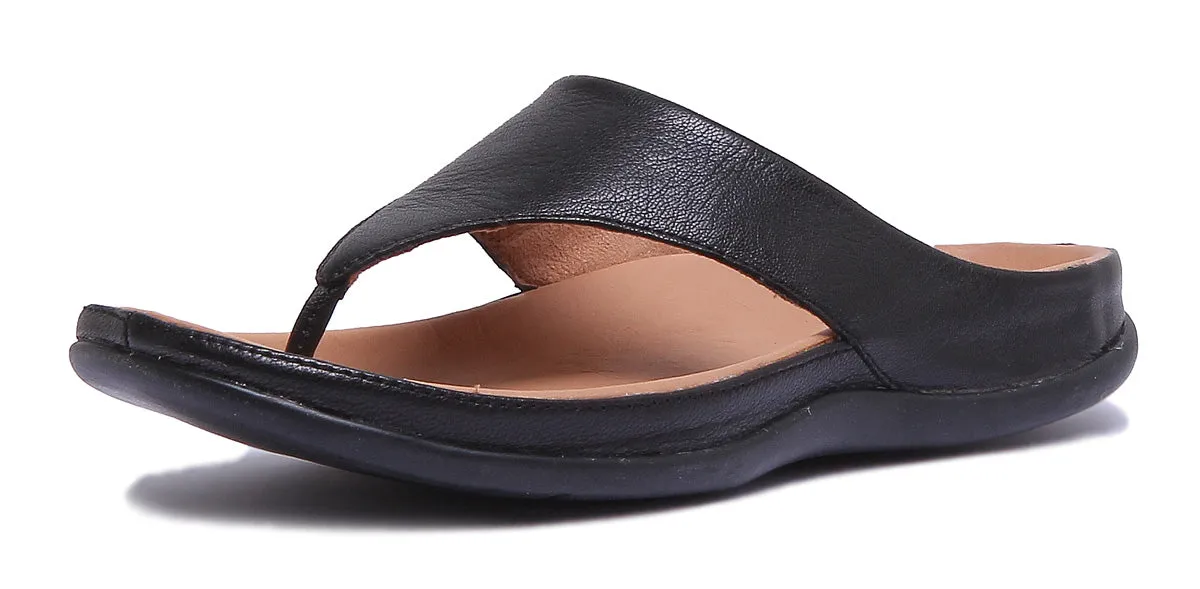 Strive Maui Sandalia de piel con estampado de cebra para mujer en bronceado