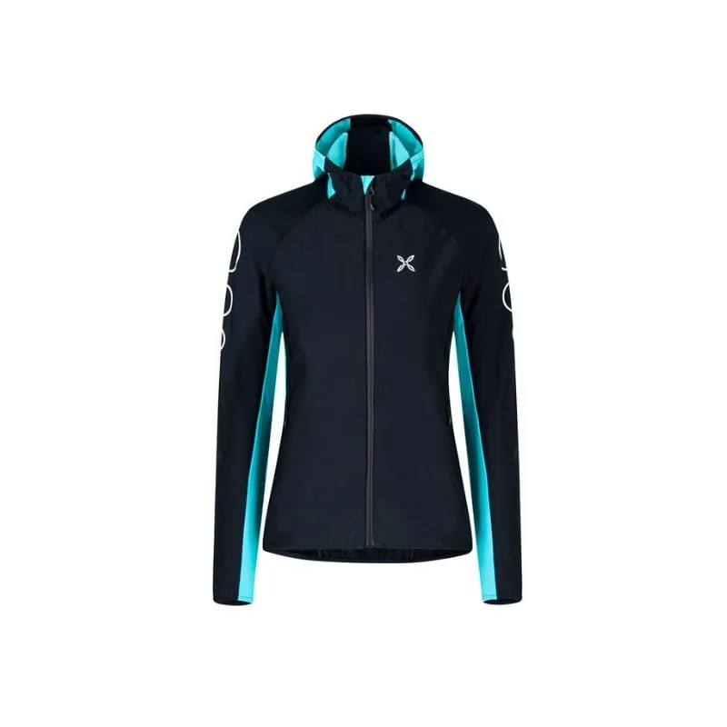 Sudadera con capucha para mujer MONTURA Andromeda Maglia (Nero/Azul cuidado)