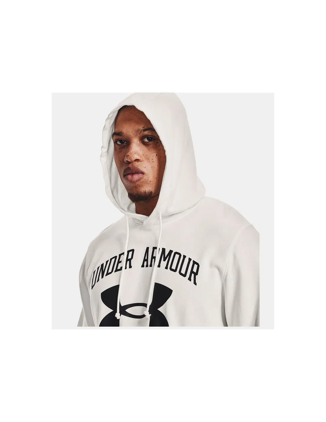 SUDADERA DE FITNESS UNDER ARMOUR RIVAL TERRY BIG LOGO HDWHT HOMBRE