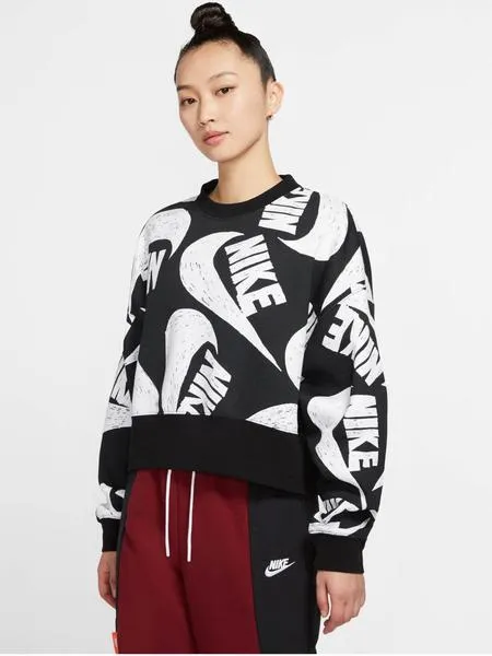sudadera nike logo negro mujer