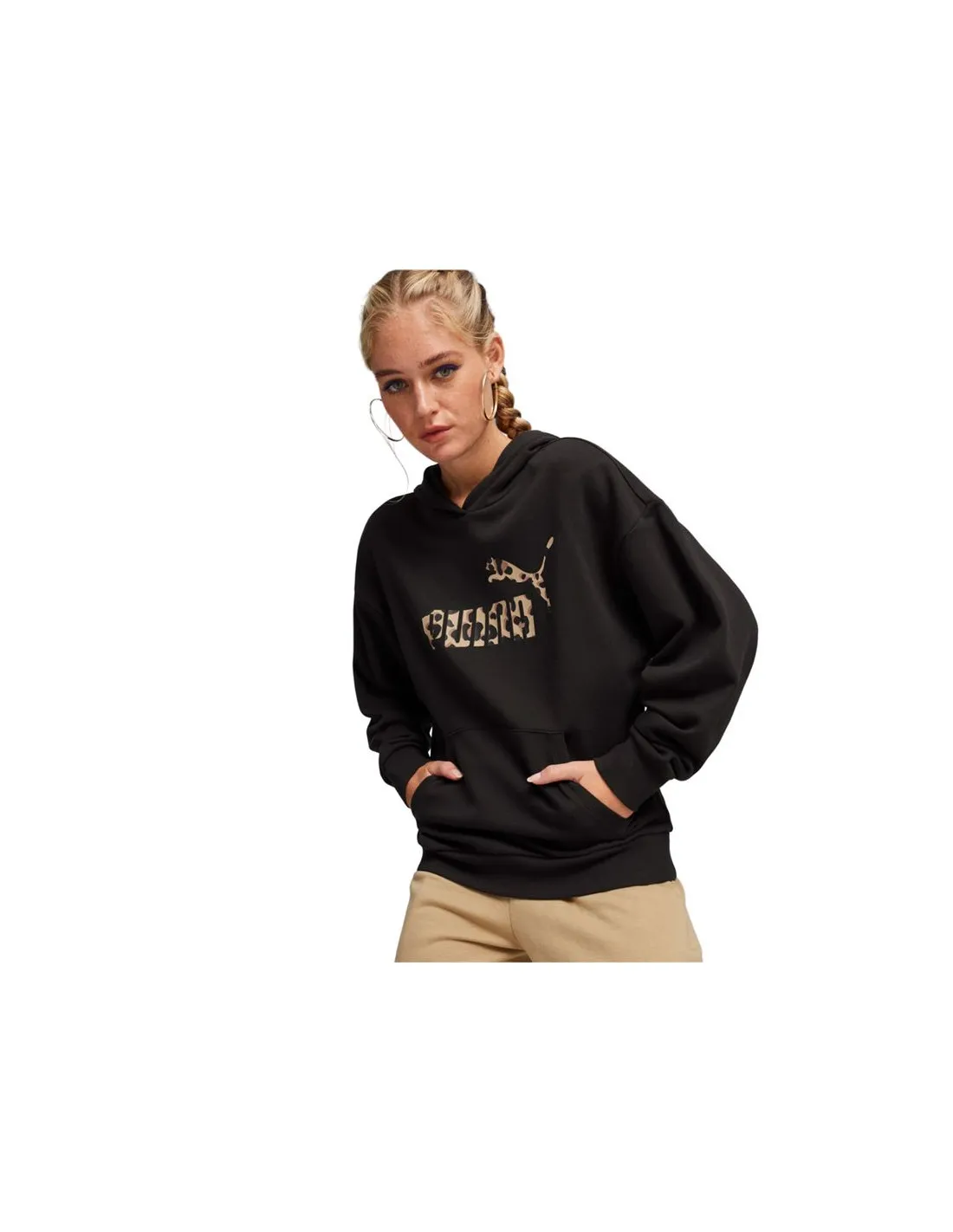 Sudadera Puma Essentials+ ANIMAL Negro Mujer