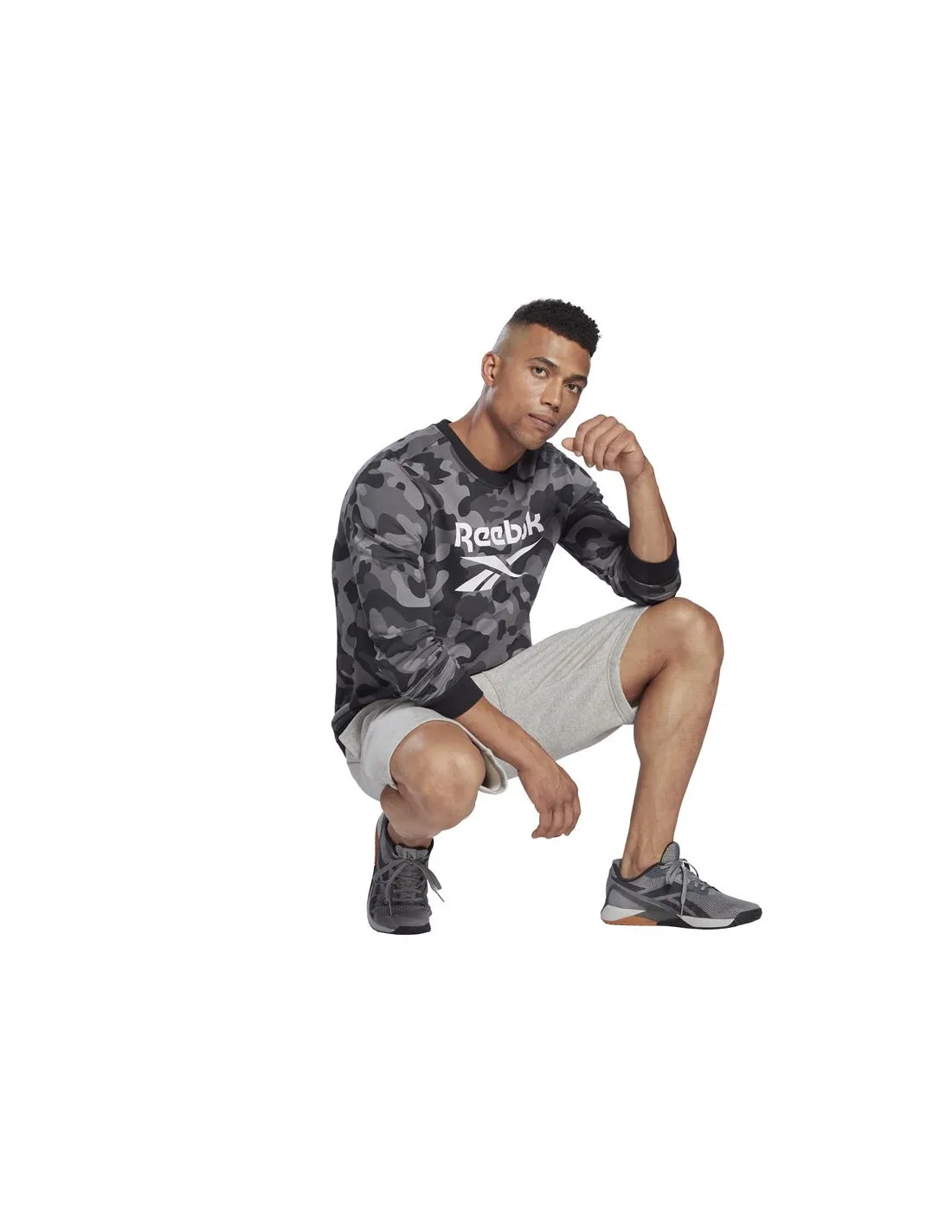 Sudadera Reebok Camo Allover Print M Black