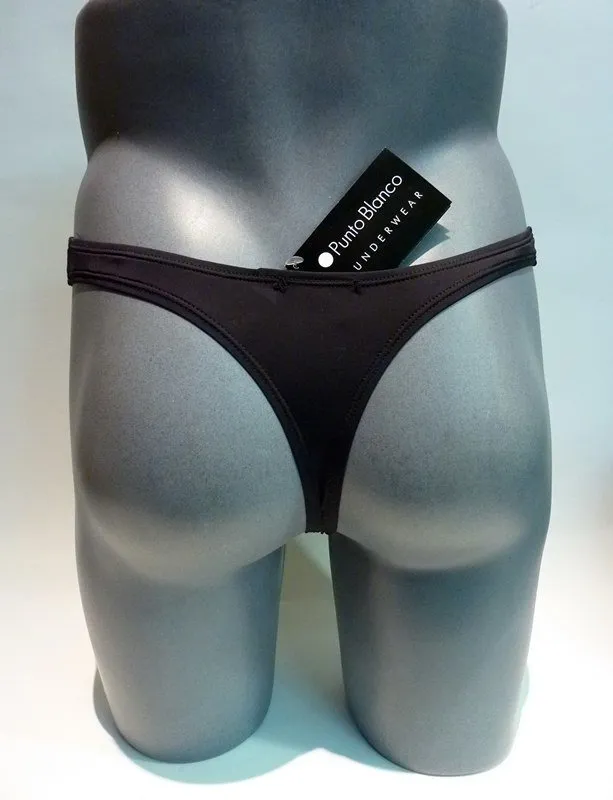 Tanga Punto Blanco Zensation en negro