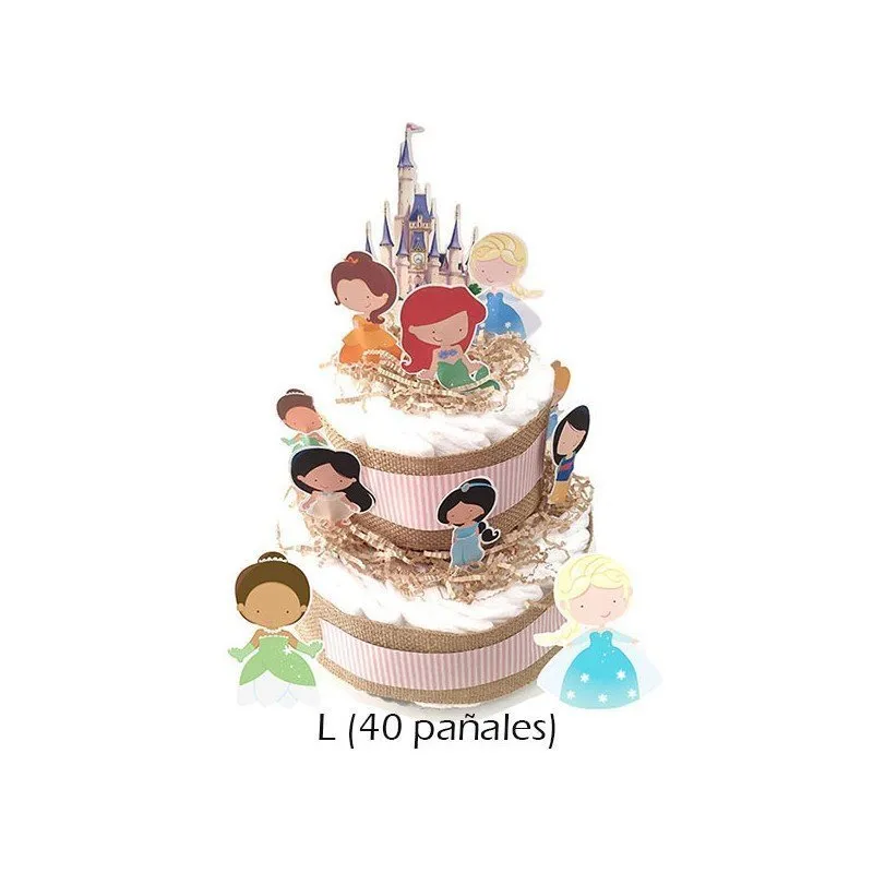 Tarta de pañales Princesas