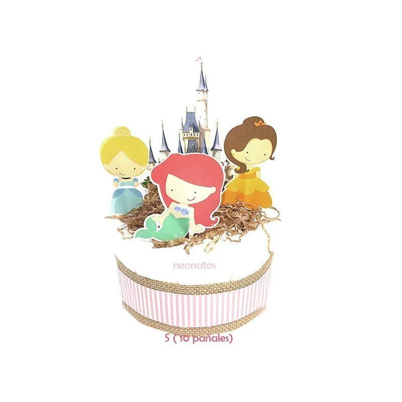 Tarta de pañales Princesas