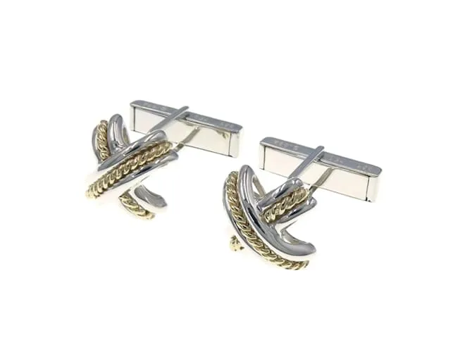 Tiffany & Co Gemelos Tiffany Signature Plata Dorado 