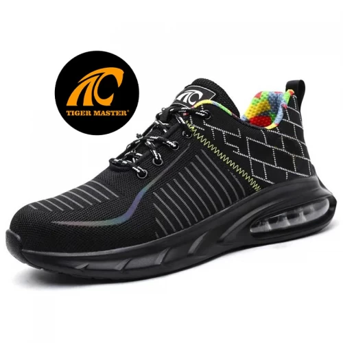 TM3163 Calzado deportivo de seguridad ligero negro para hombre con puntera de acero