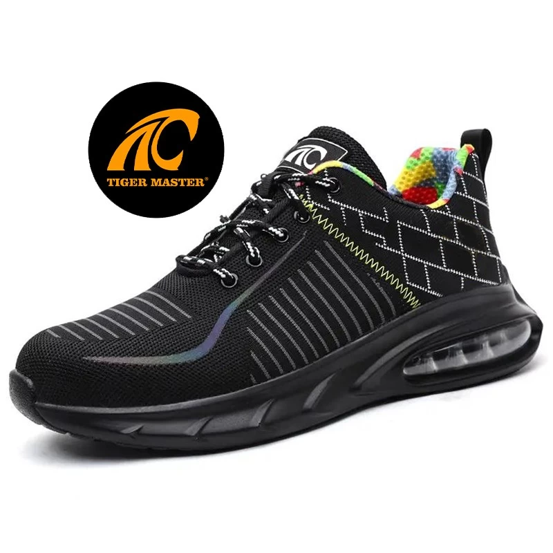 TM3163 Calzado deportivo de seguridad ligero negro para hombre con puntera de acero