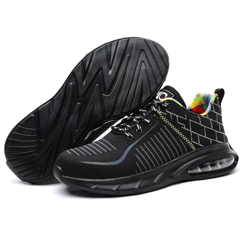 TM3163 Calzado deportivo de seguridad ligero negro para hombre con puntera de acero