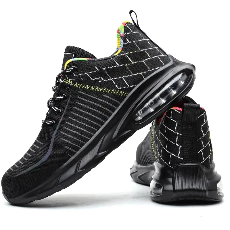 TM3163 Calzado deportivo de seguridad ligero negro para hombre con puntera de acero
