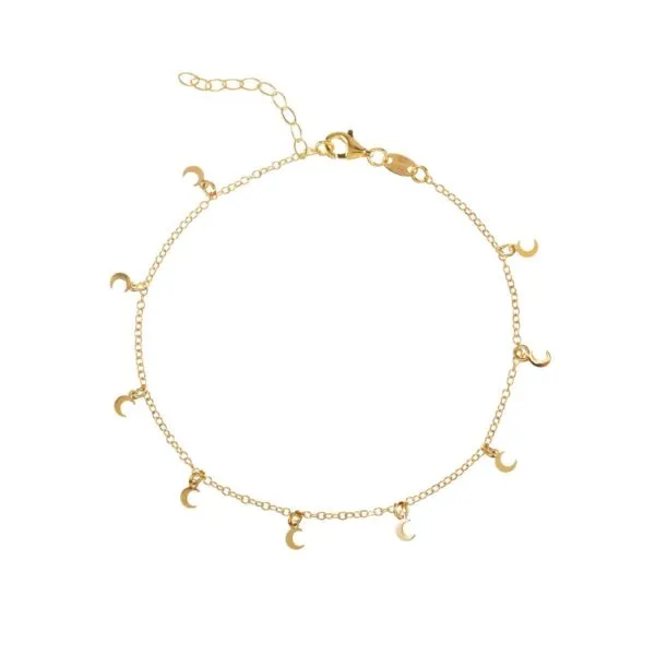 Tobillera en plata de ley Lunitas Gold