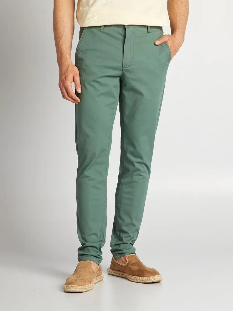 VAQUERO SKINNY ELáSTICO  L32  VERDE