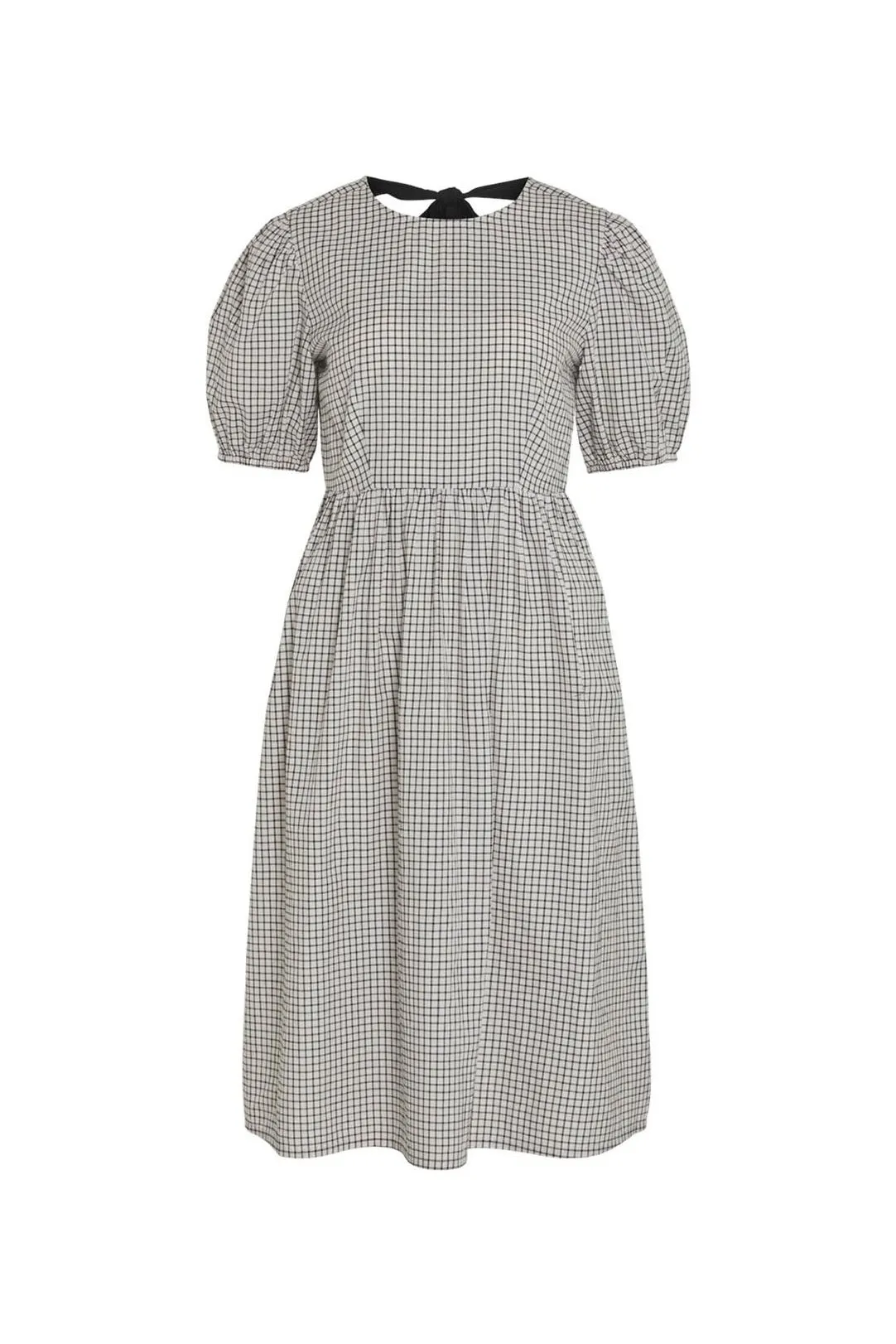VESTIDO MUJER CUADROS BLANCO