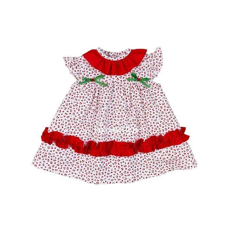 Vestido niña Florecitas Rojas
