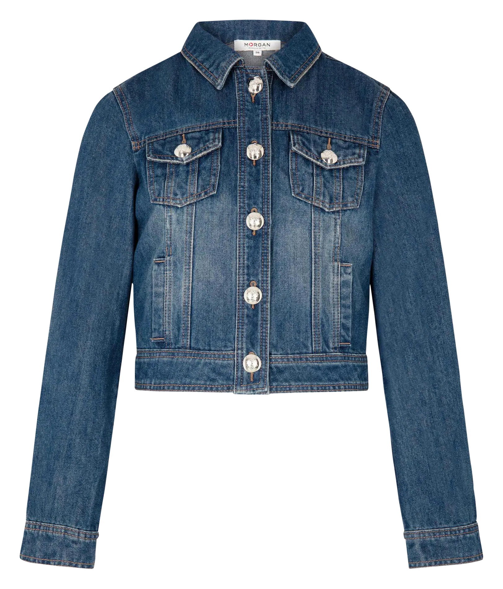 VPIM  CHAQUETA CORTA VAQUERA DESTEñIDA EN AZUL