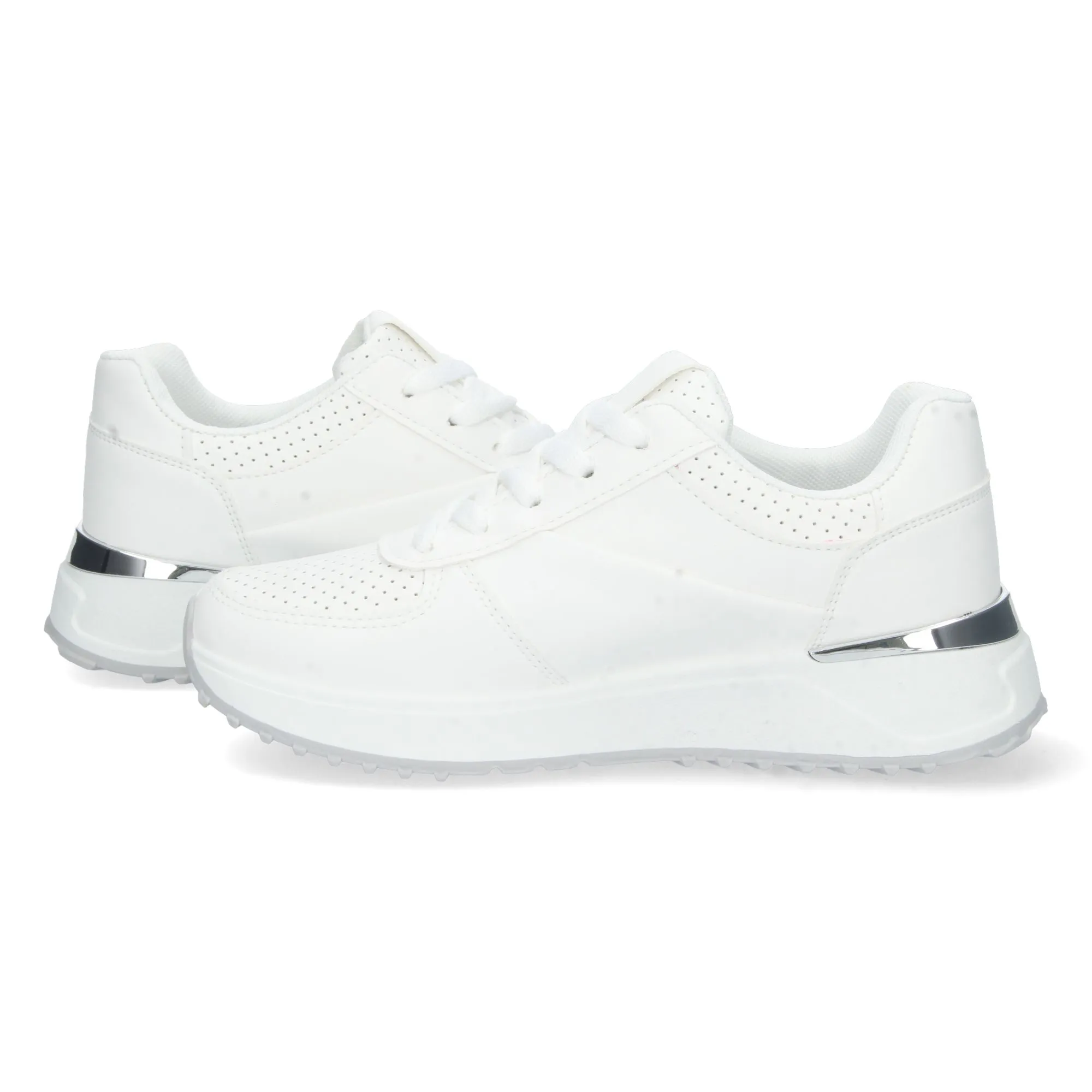 Zapatilla deportiva lazos mujer color blanco