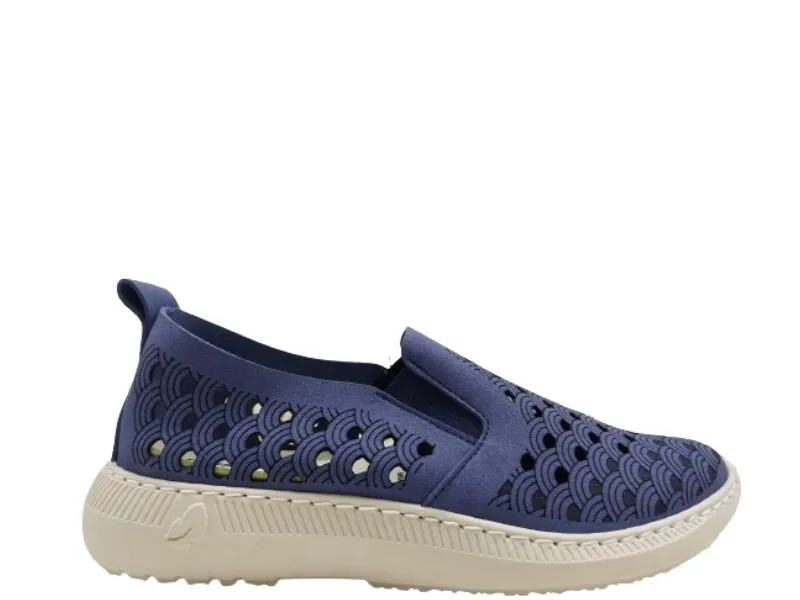 ZAPATILLA SLIP ON DE MICROFIBRA ROAL EN COLOR AZUL 3707