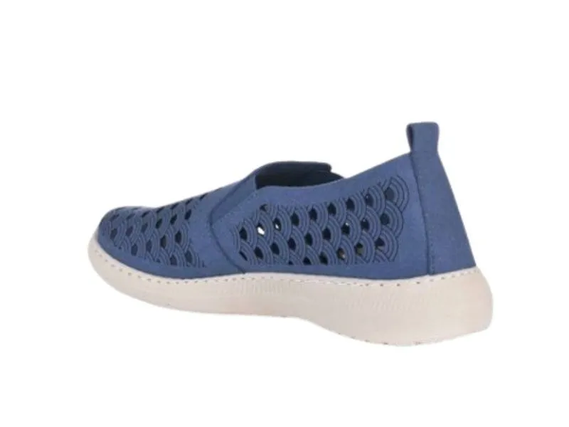 ZAPATILLA SLIP ON DE MICROFIBRA ROAL EN COLOR AZUL 3707