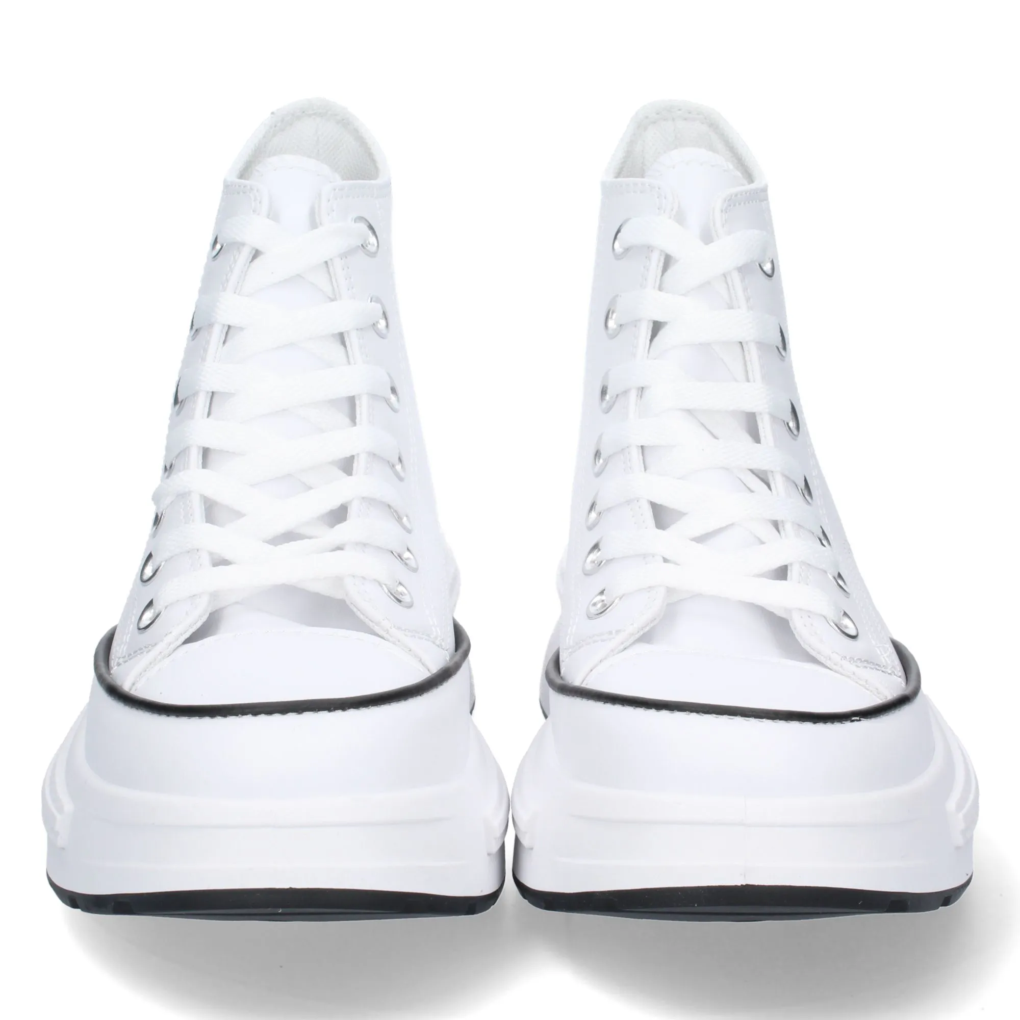 Zapatillas botín de lona con plataforma mujer color blanco