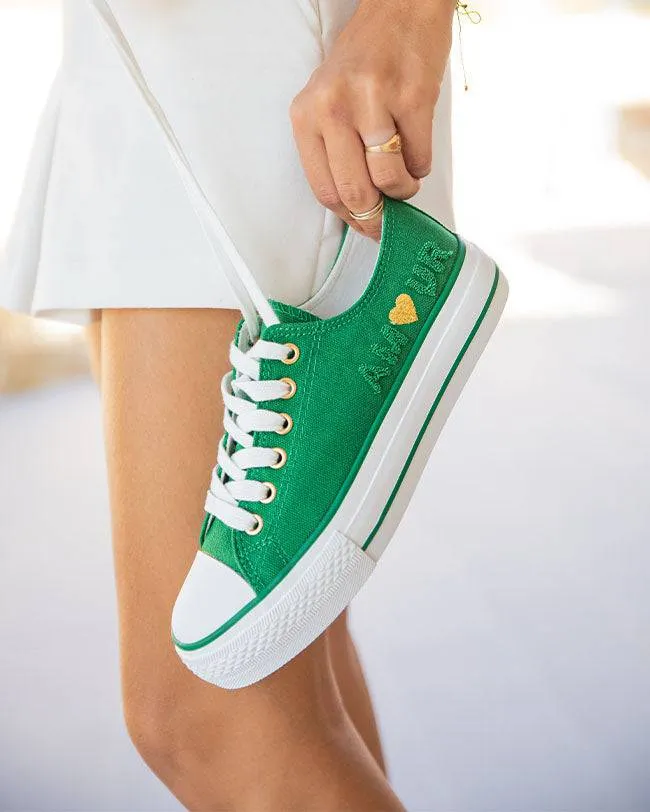 ZAPATILLAS DE MUJER EN TELA VERDE  NOUR