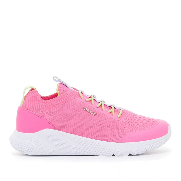 Zapatillas deporte Geox estilo calcetín con cordones elásticos rosas