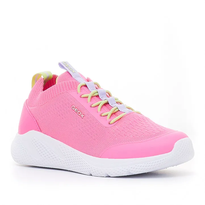Zapatillas deporte Geox estilo calcetín con cordones elásticos rosas
