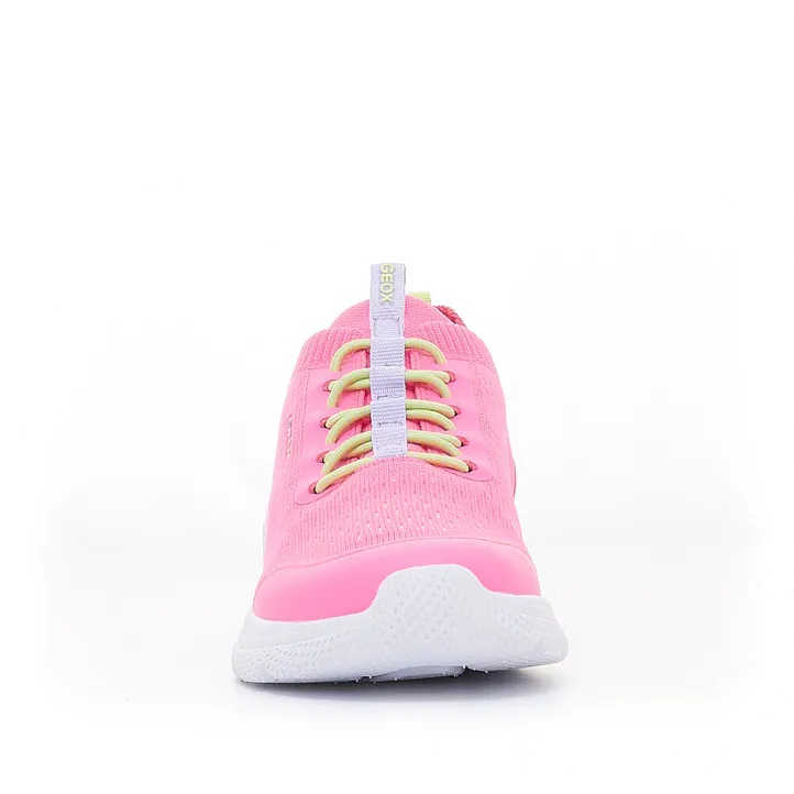 Zapatillas deporte Geox estilo calcetín con cordones elásticos rosas
