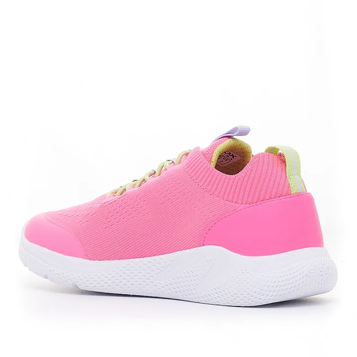Zapatillas deporte Geox estilo calcetín con cordones elásticos rosas