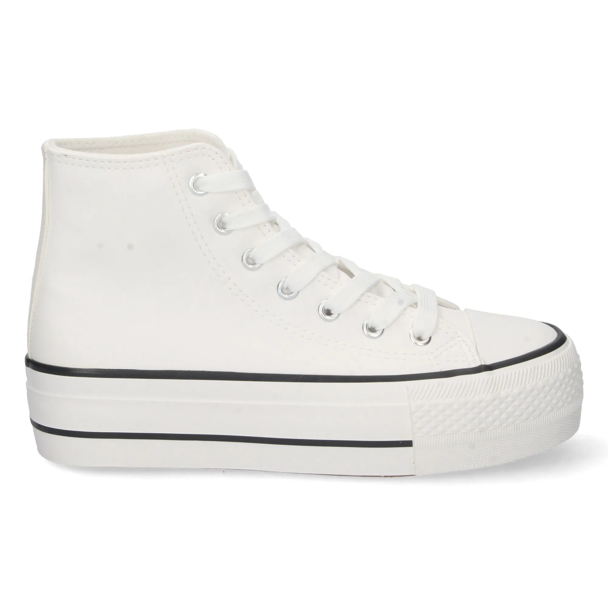 Zapatillas lonas de plataforma mujer color blanco
