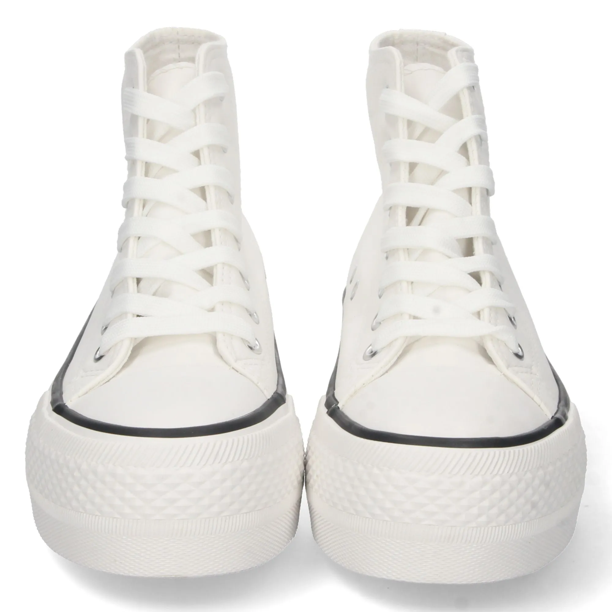 Zapatillas lonas de plataforma mujer color blanco