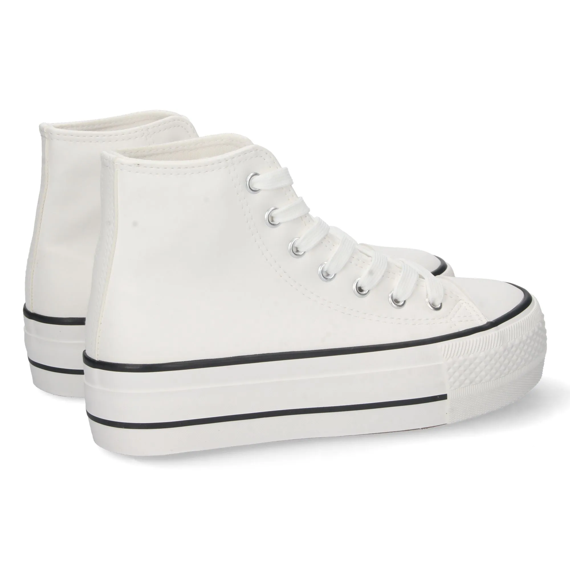 Zapatillas lonas de plataforma mujer color blanco