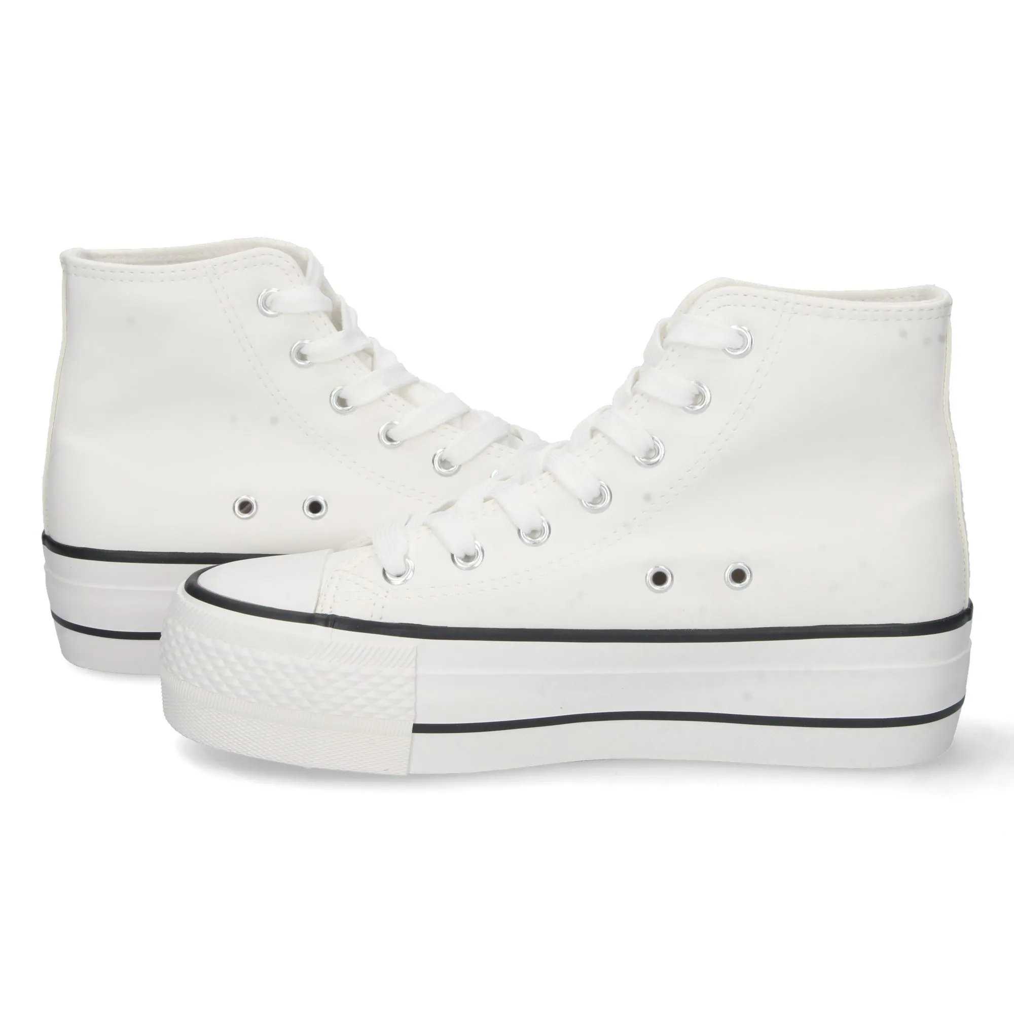 Zapatillas lonas de plataforma mujer color blanco