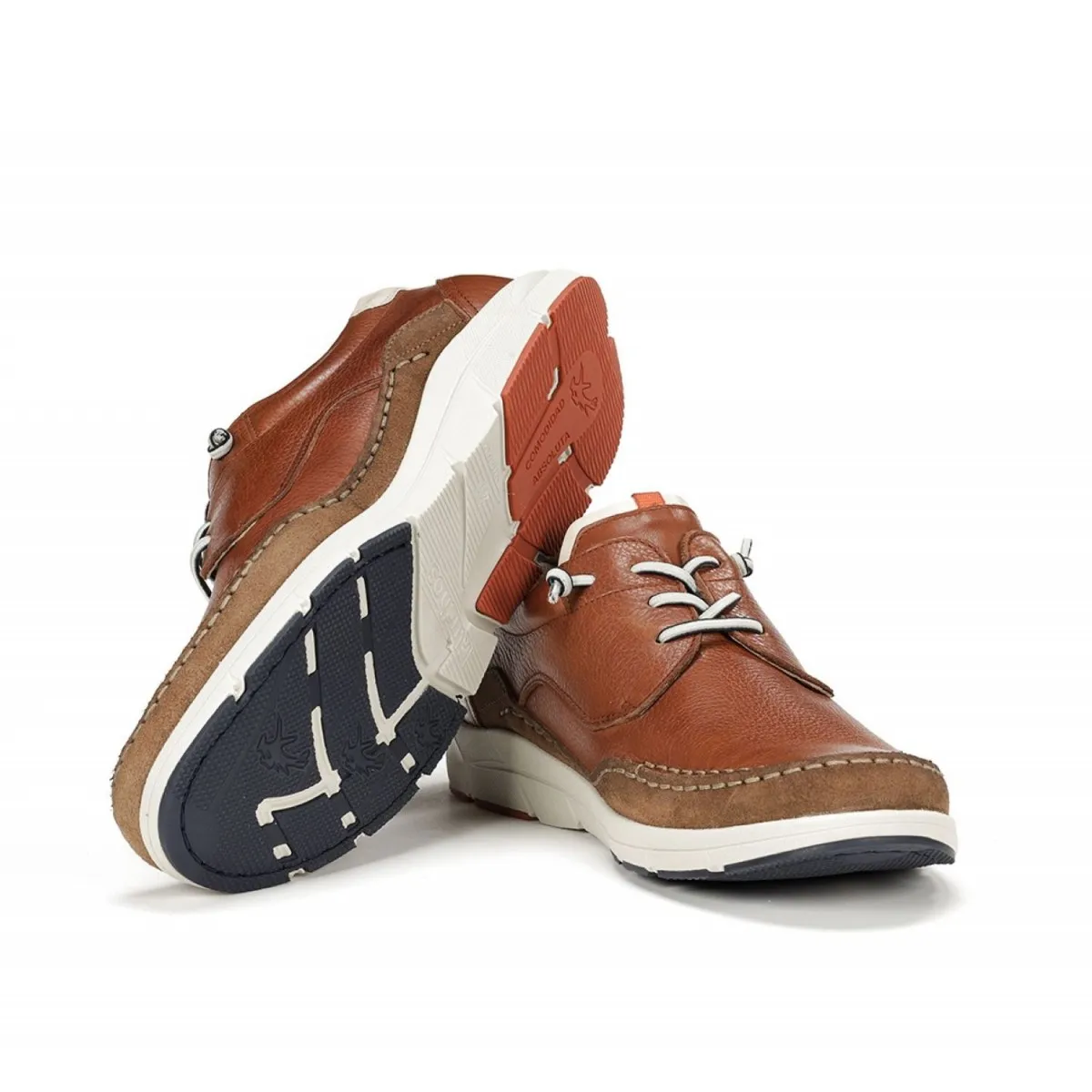 Zapato sin cordón para hombre Fluchos Kai marino y cuero F1986