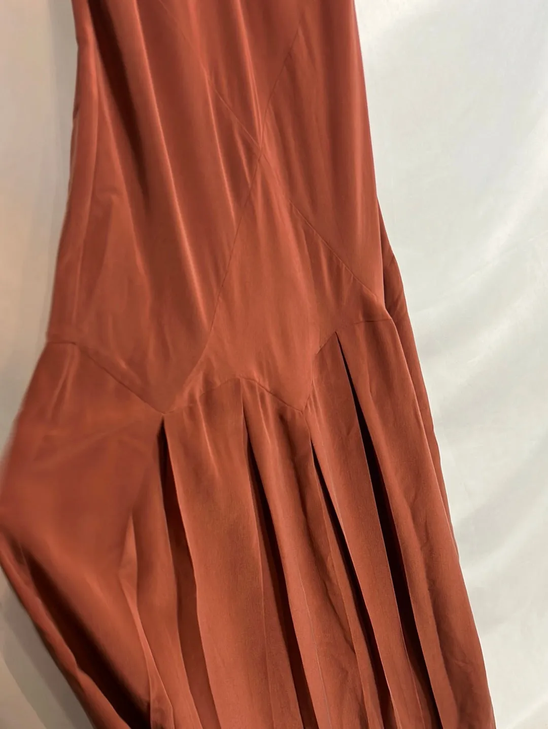 ZARA. Vestido midi seda tablas. T S